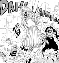 Sanji tratando de aguantar en Kamabakka
